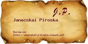 Janecskai Piroska névjegykártya