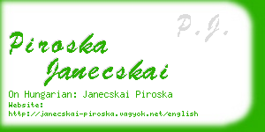 piroska janecskai business card
